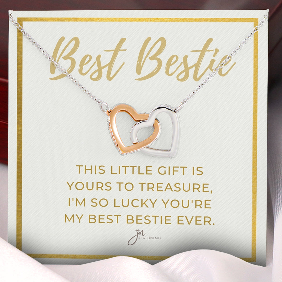 Best Bestie Interlocking Hearts Friendship Necklace