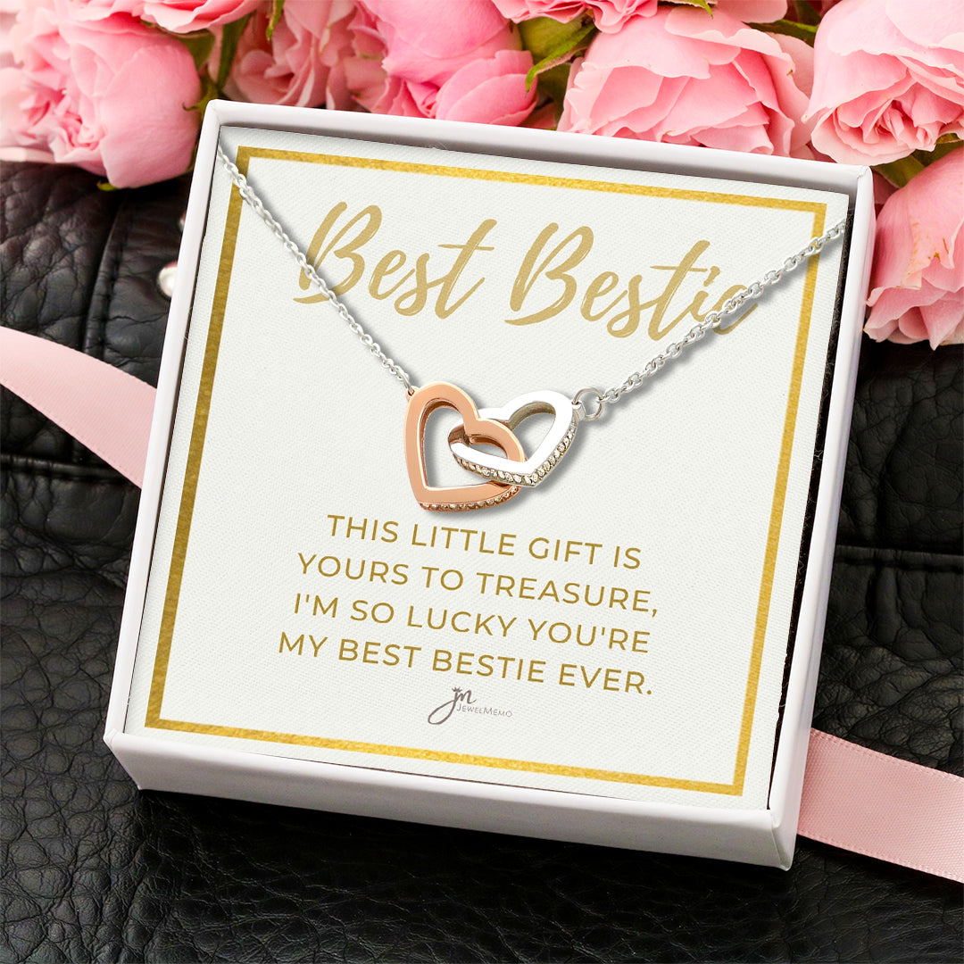 Best Bestie Interlocking Hearts Friendship Necklace