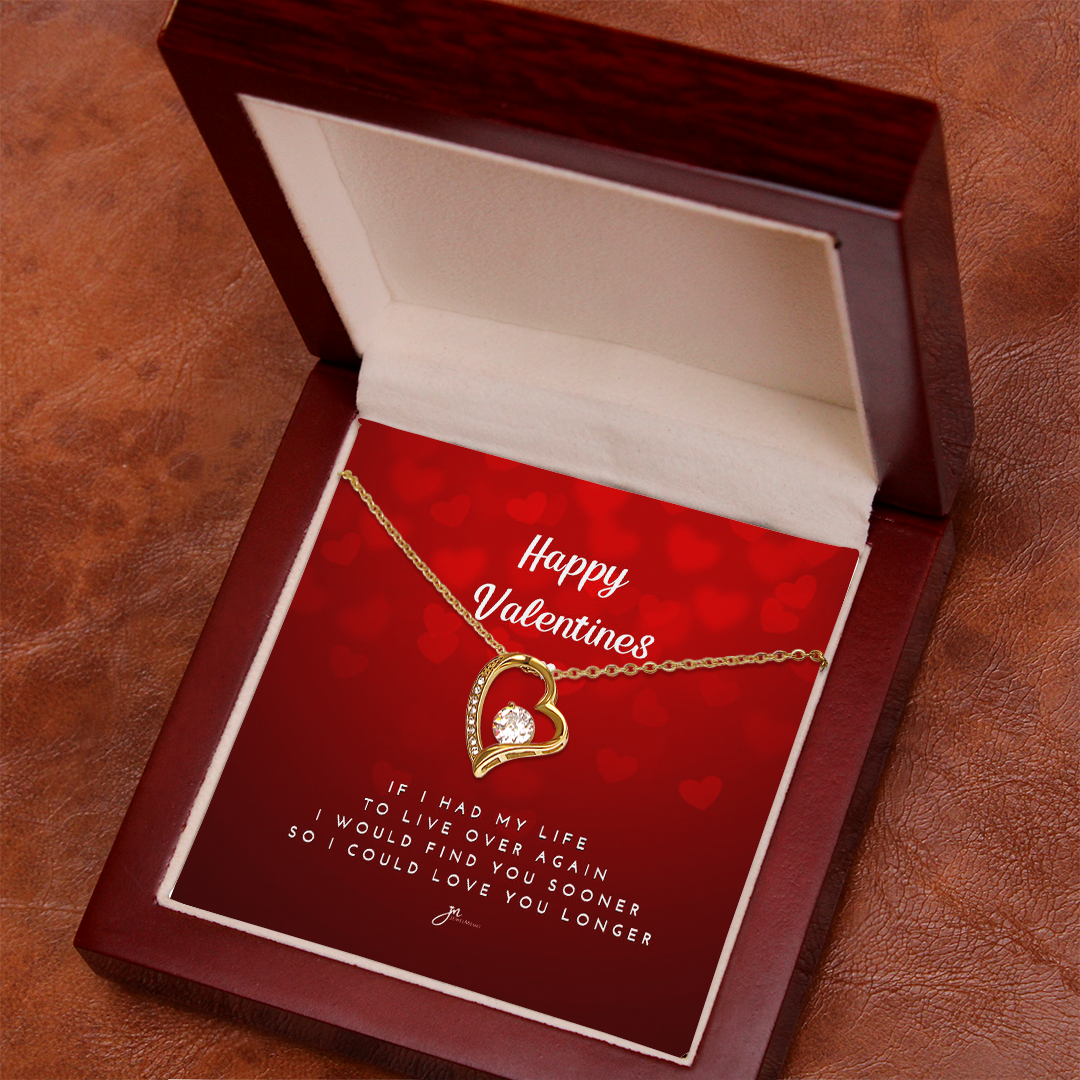 Happy Valentines Love Knot Necklace - Red Card