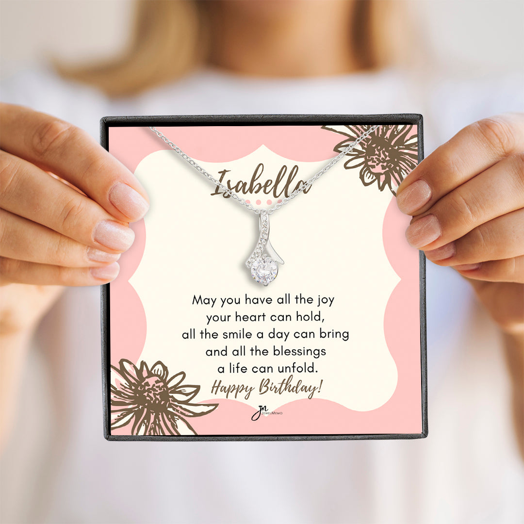 Custom Name Birthday Necklace - All The Blessings