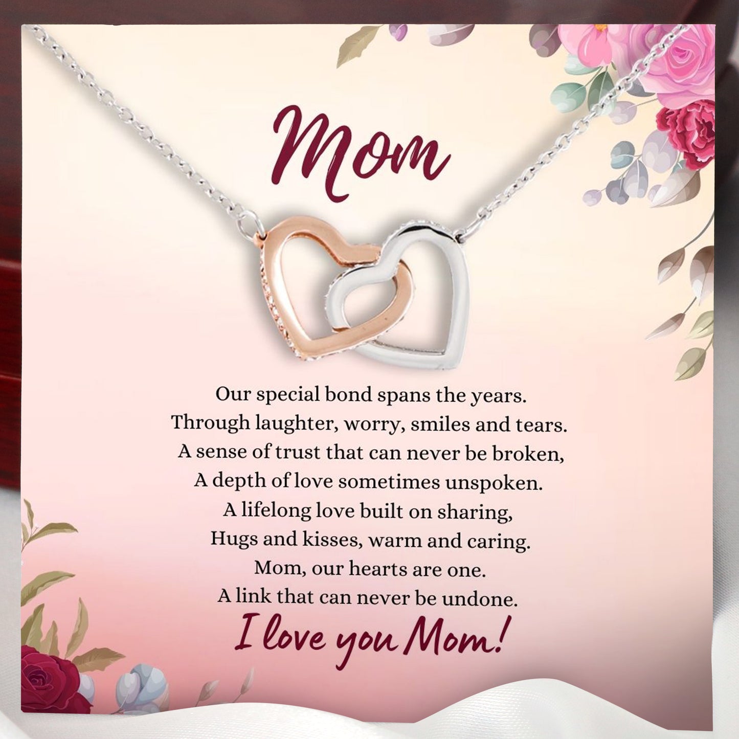 Mom Interlocking Hearts Necklace - Our Hearts Are One