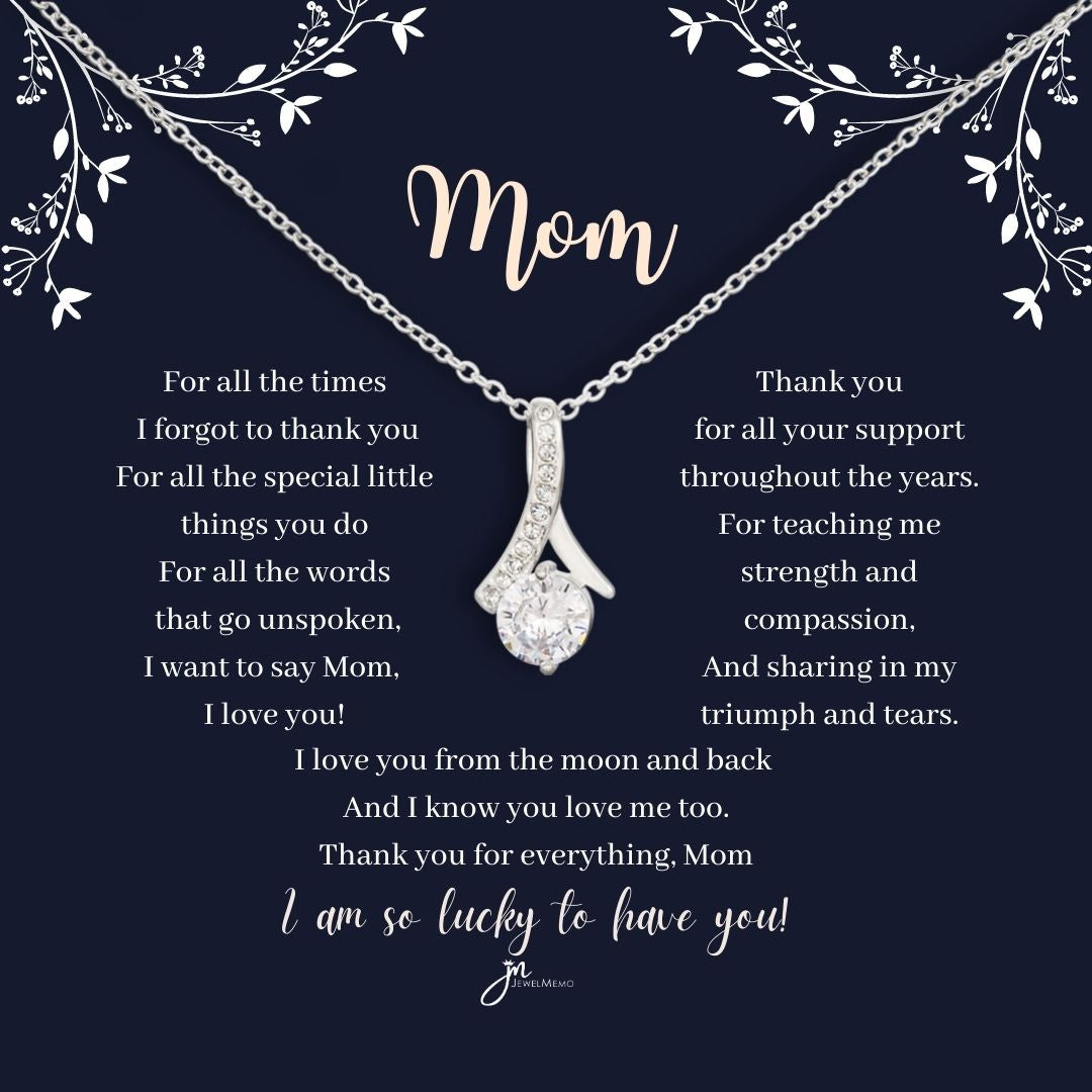 Mom Alluring Beauty Necklace -  I Love You From The Moon And Back