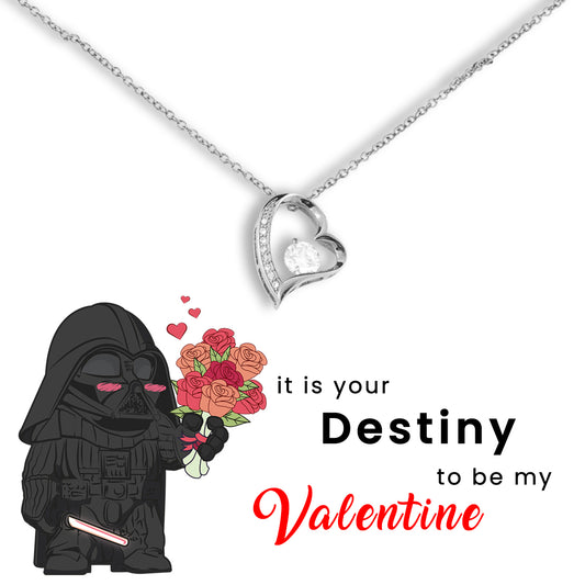 Destiny Valentine Forever Love Necklace - White Card