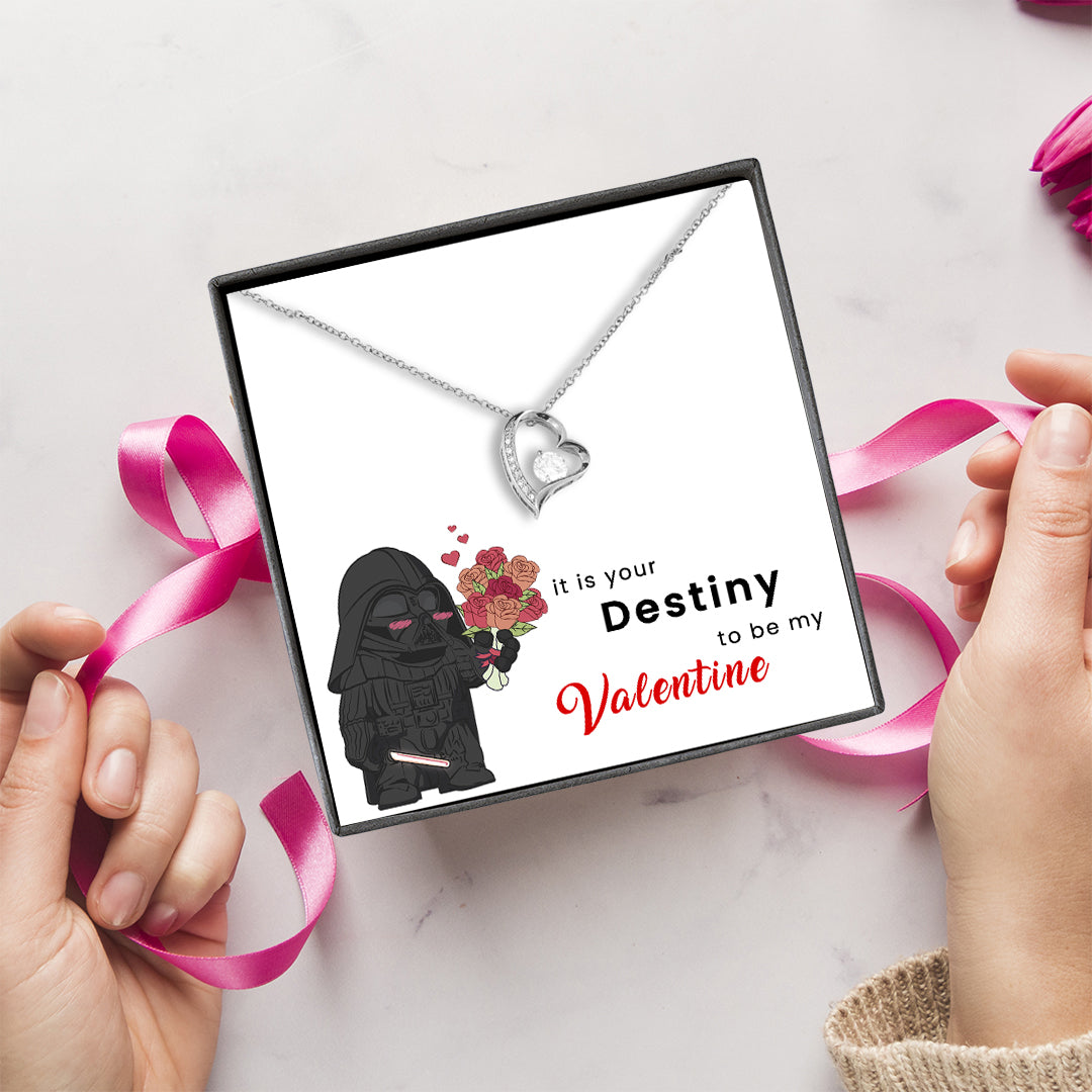 Destiny Valentine Forever Love Necklace - White Card