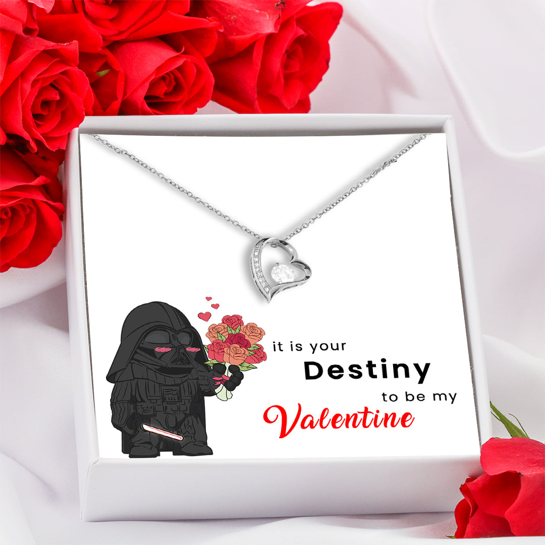 Destiny Valentine Forever Love Necklace - White Card