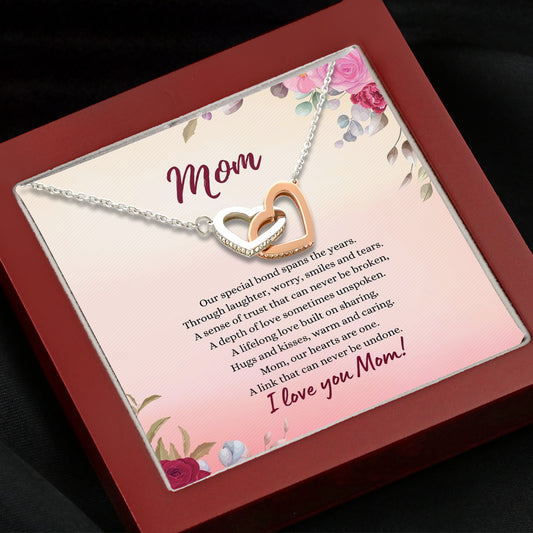 Mom Interlocking Hearts Necklace - Our Hearts Are One