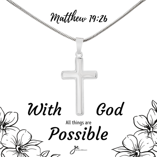 Cross Necklace - With God All Things Are Possible