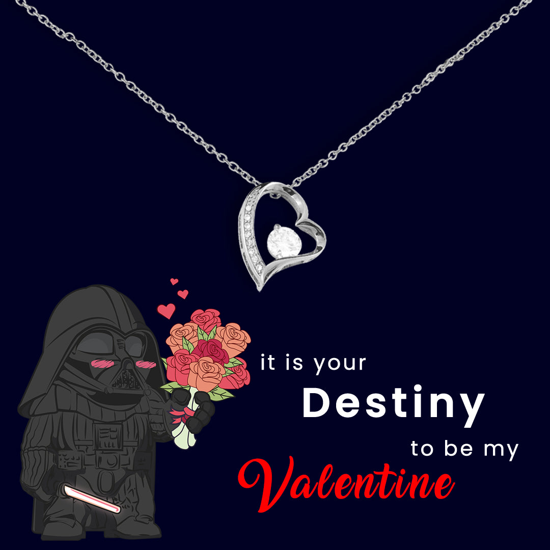 Destiny Valentine Forever Love Necklace - Blue Card