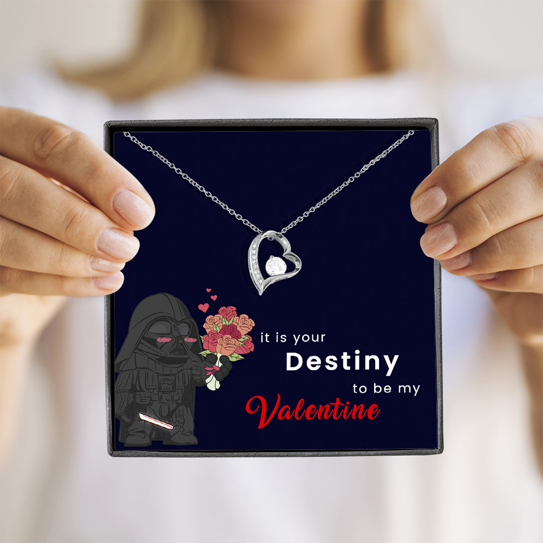 Destiny Valentine Forever Love Necklace - Blue Card