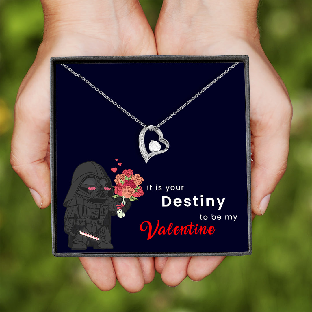 Destiny Valentine Forever Love Necklace - Blue Card