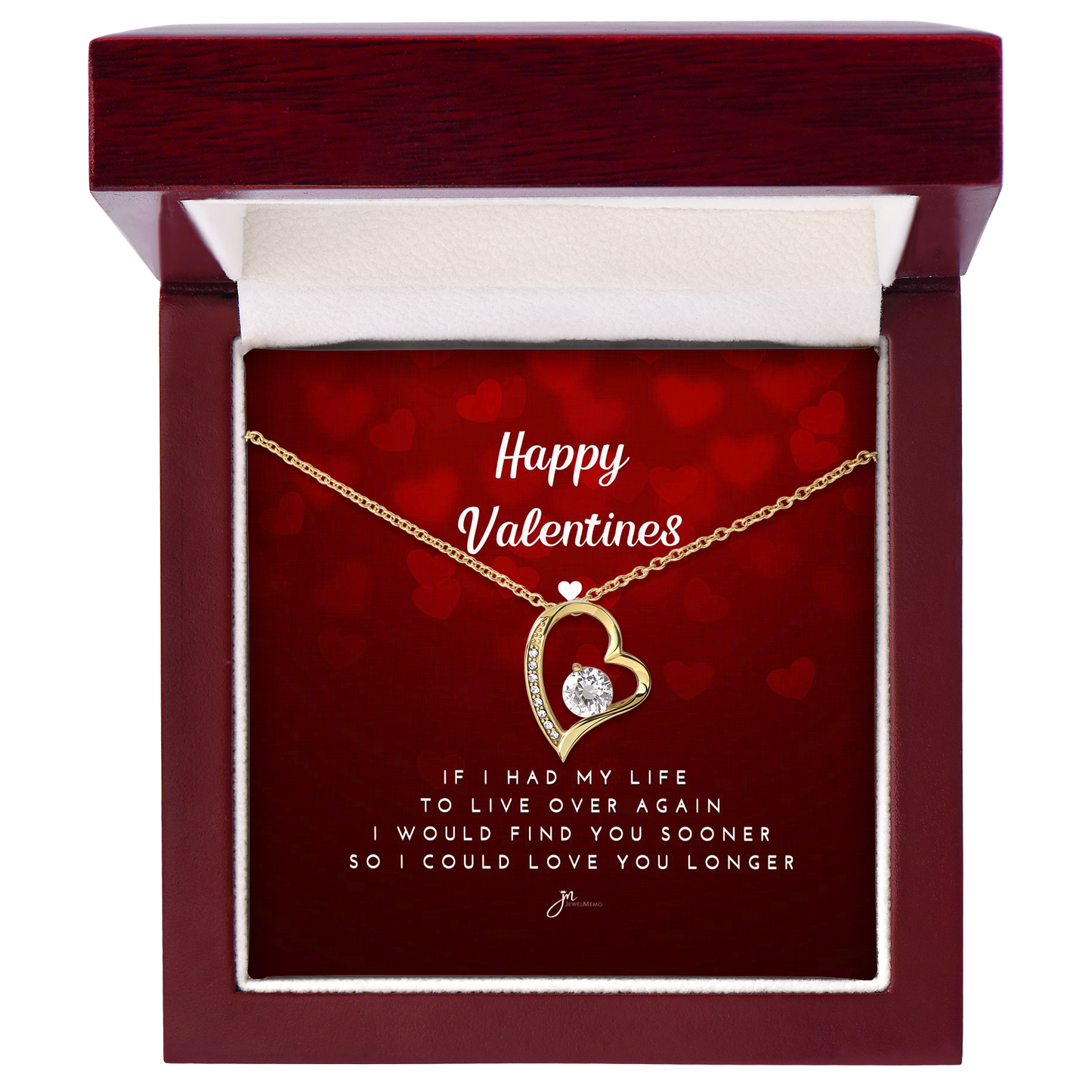 Happy Valentines Love Knot Necklace - Red Card