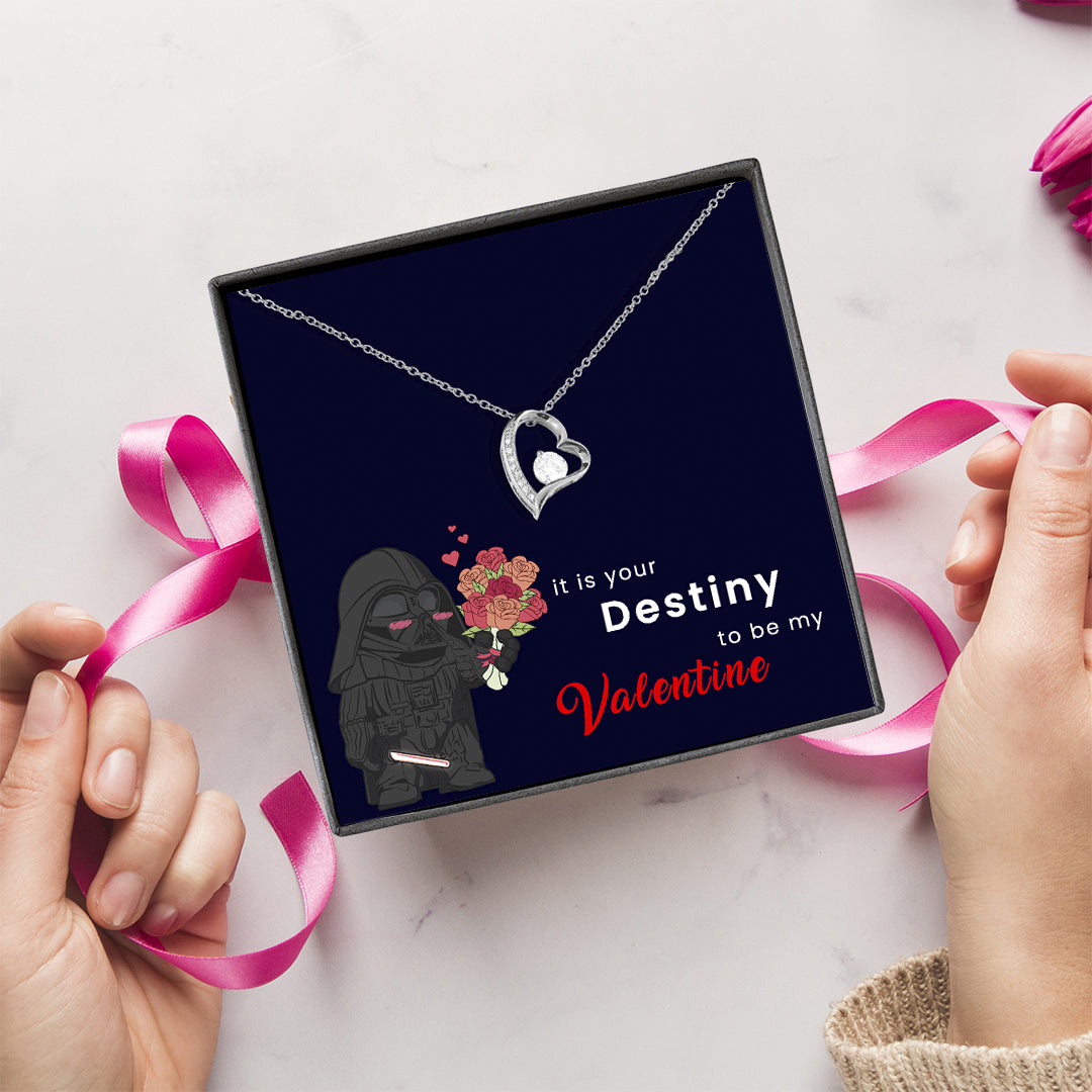 Destiny Valentine Forever Love Necklace - Blue Card