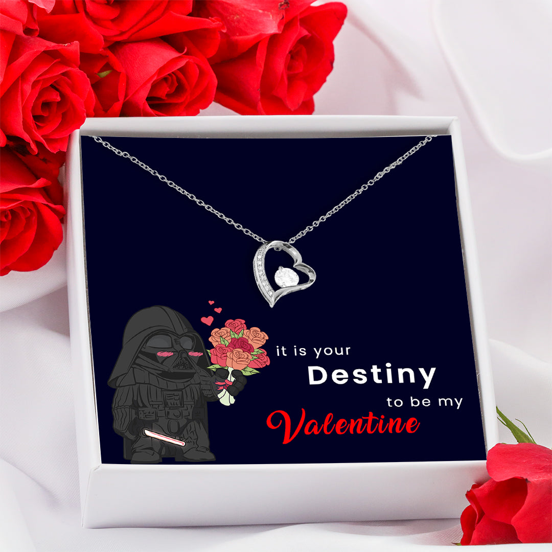 Destiny Valentine Forever Love Necklace - Blue Card