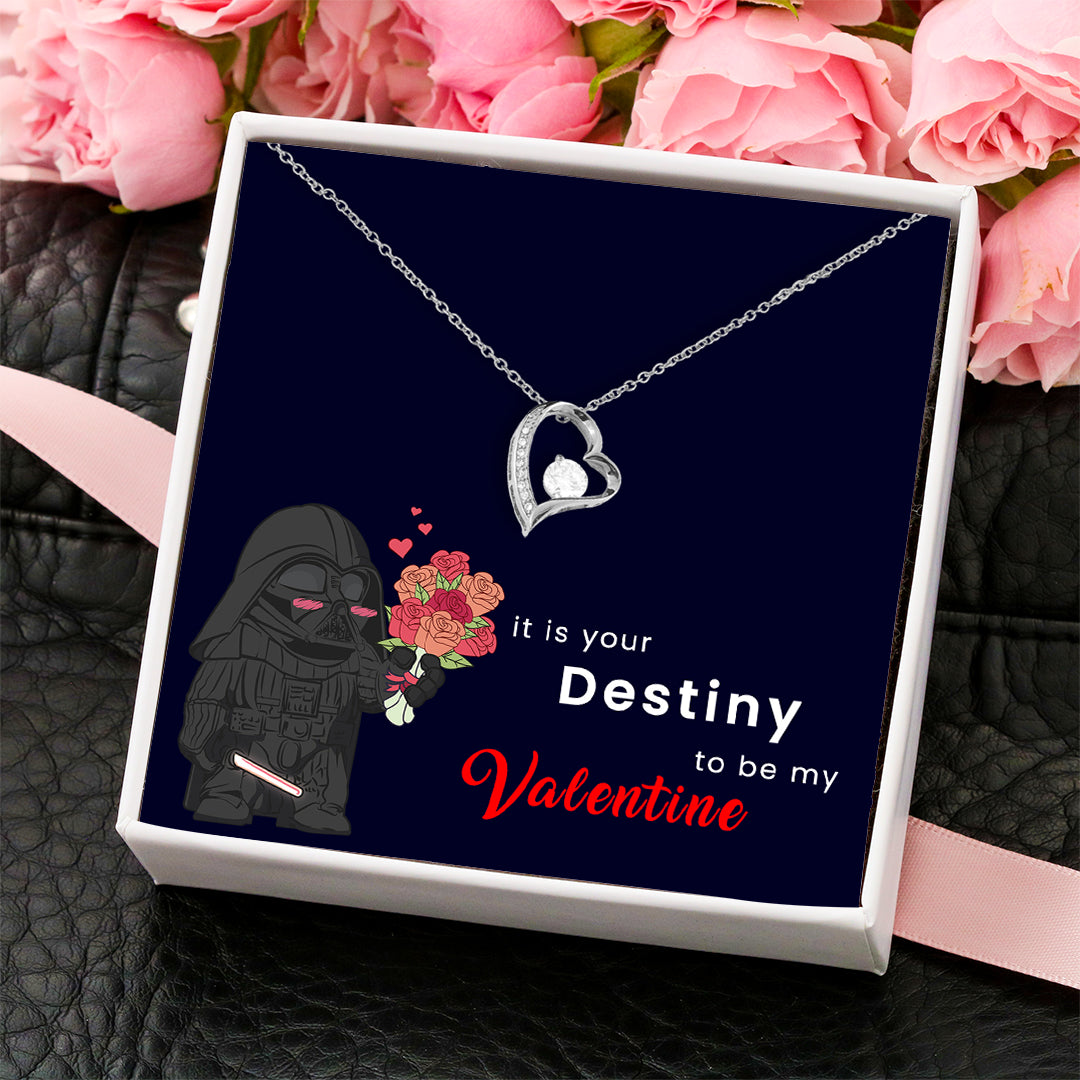 Destiny Valentine Forever Love Necklace - Blue Card