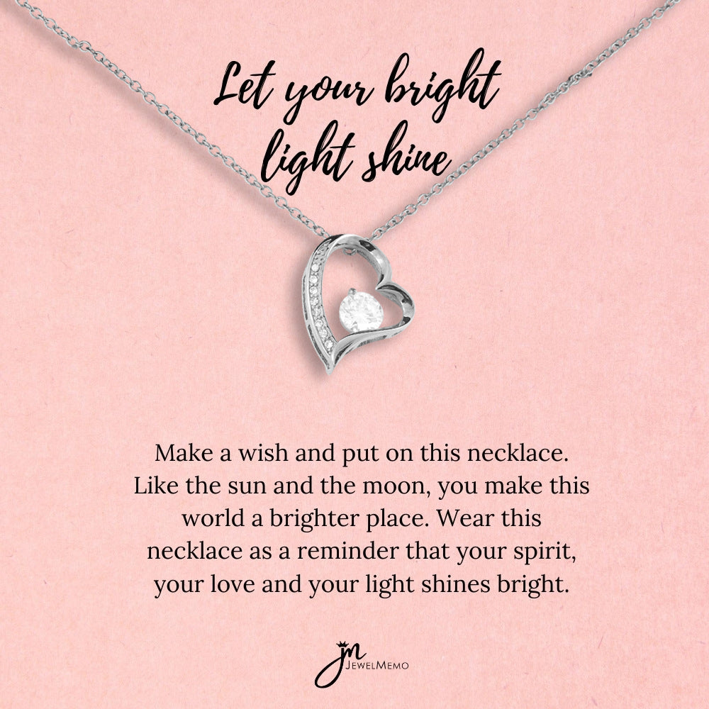 Special Message Necklace - Let Your Bright Light Shine