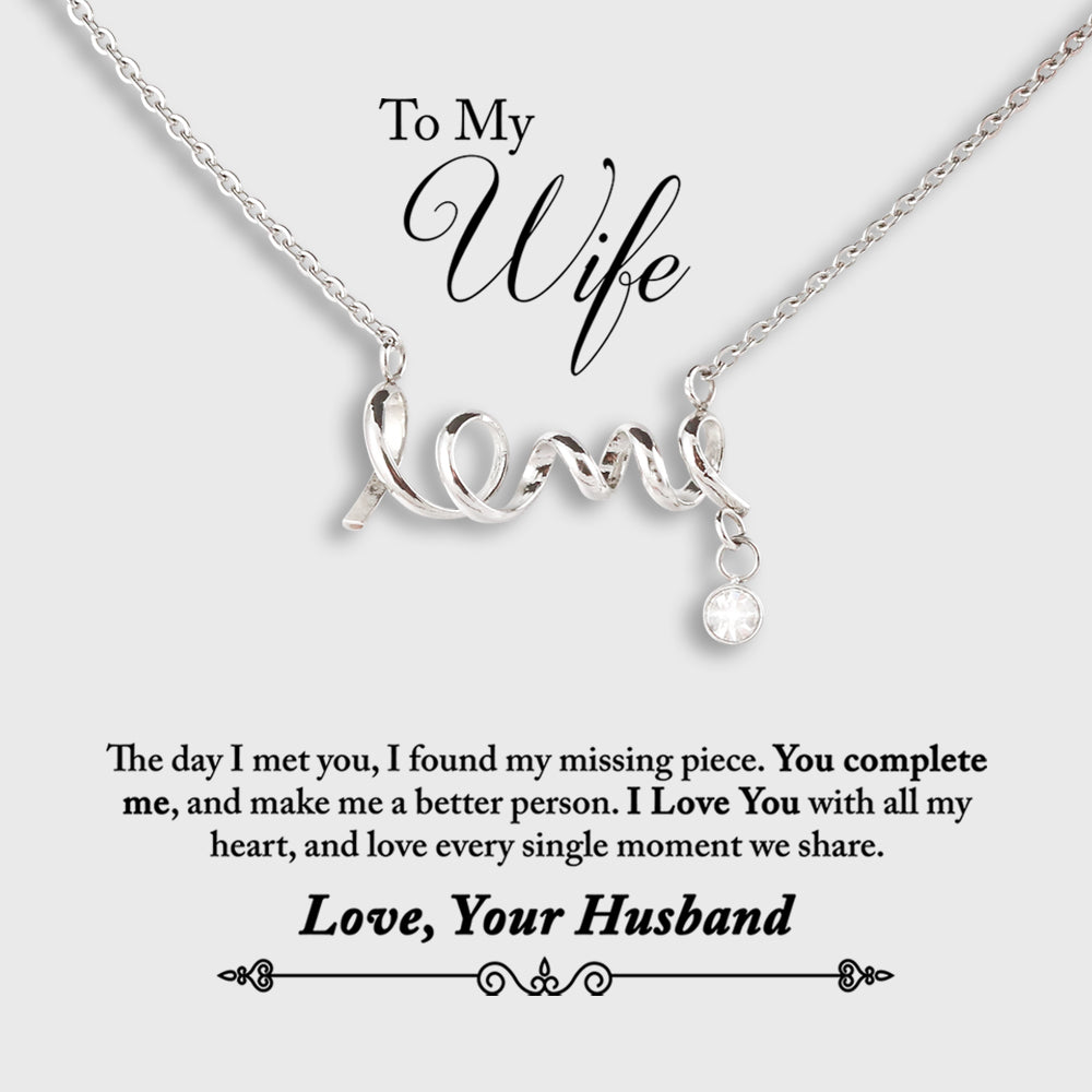 Wife Necklace - I Love You With All My Heart