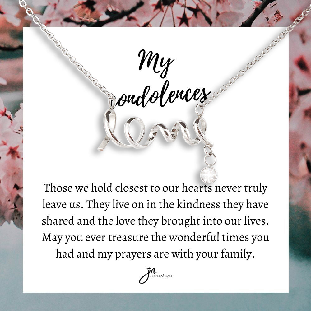 Sympathy Necklace - My Prayers Are With Your Family