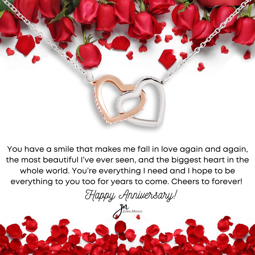 Interlocking Hearts Anniversary Necklace - You're Everything I Need