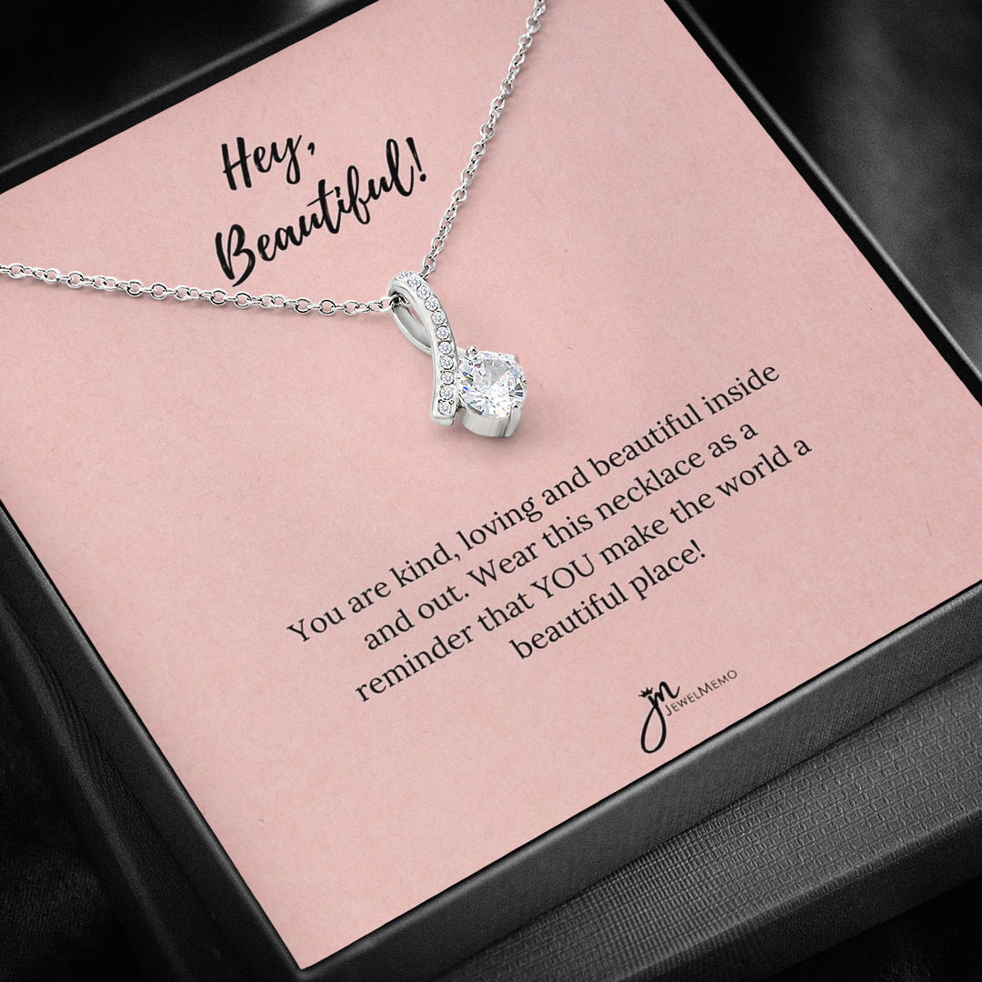 Special Message Necklace - Hey Beautiful