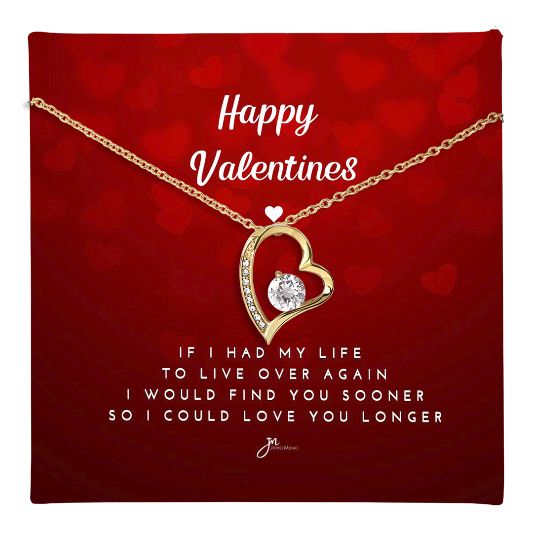 Happy Valentines Love Knot Necklace - Red Card