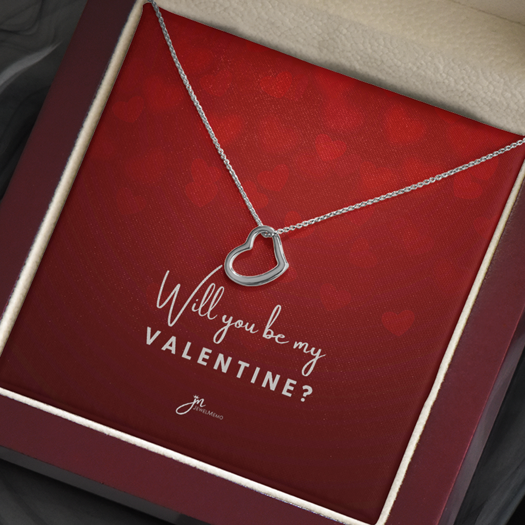 Will You Be My Valentine Heart Necklace