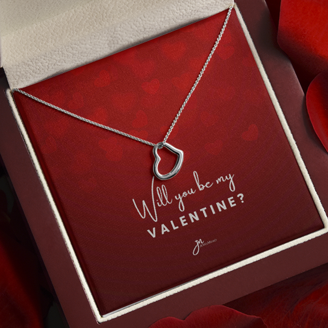 Will You Be My Valentine Heart Necklace