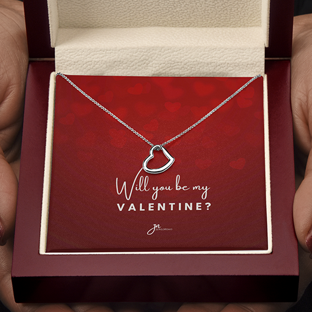 Will You Be My Valentine Heart Necklace