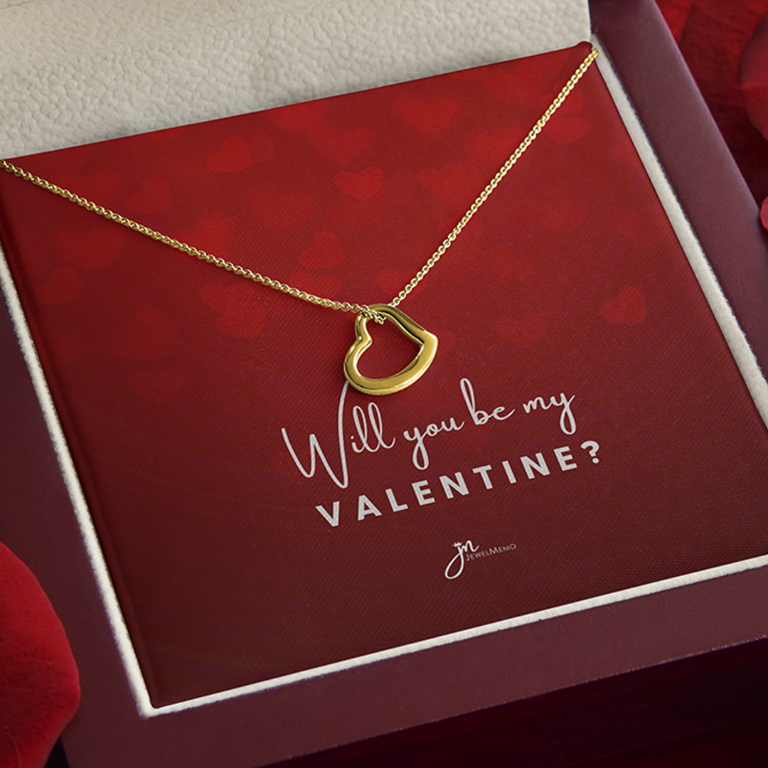 Will You Be My Valentine Heart Necklace