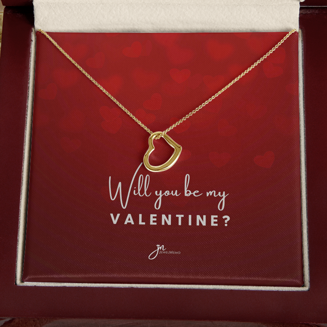 Will You Be My Valentine Heart Necklace