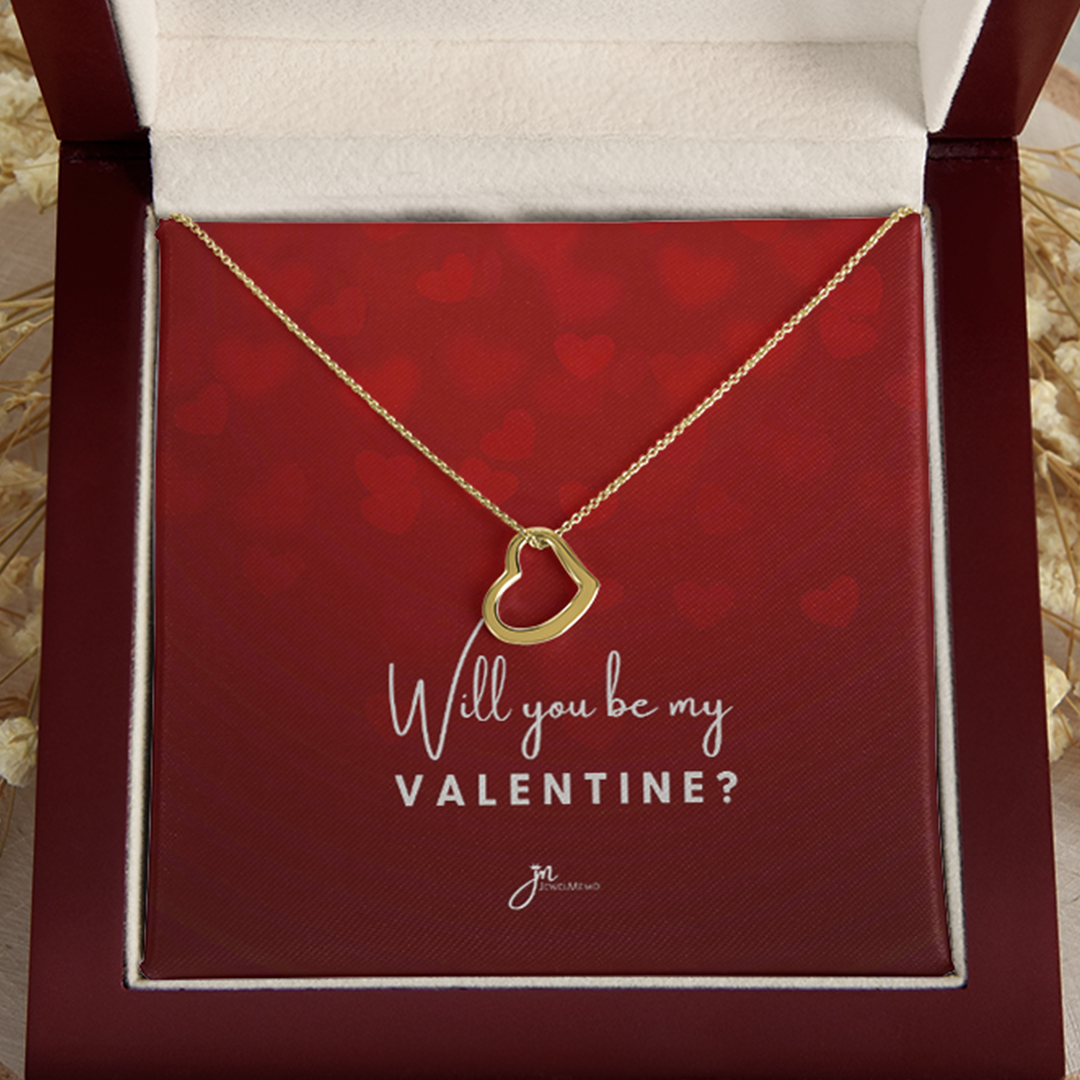 Will You Be My Valentine Heart Necklace