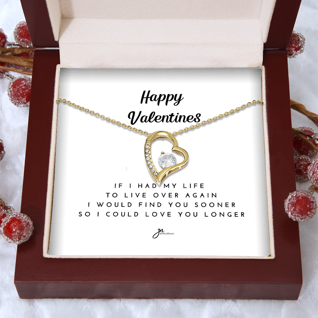 Happy Valentines Love Knot Necklace - White Card