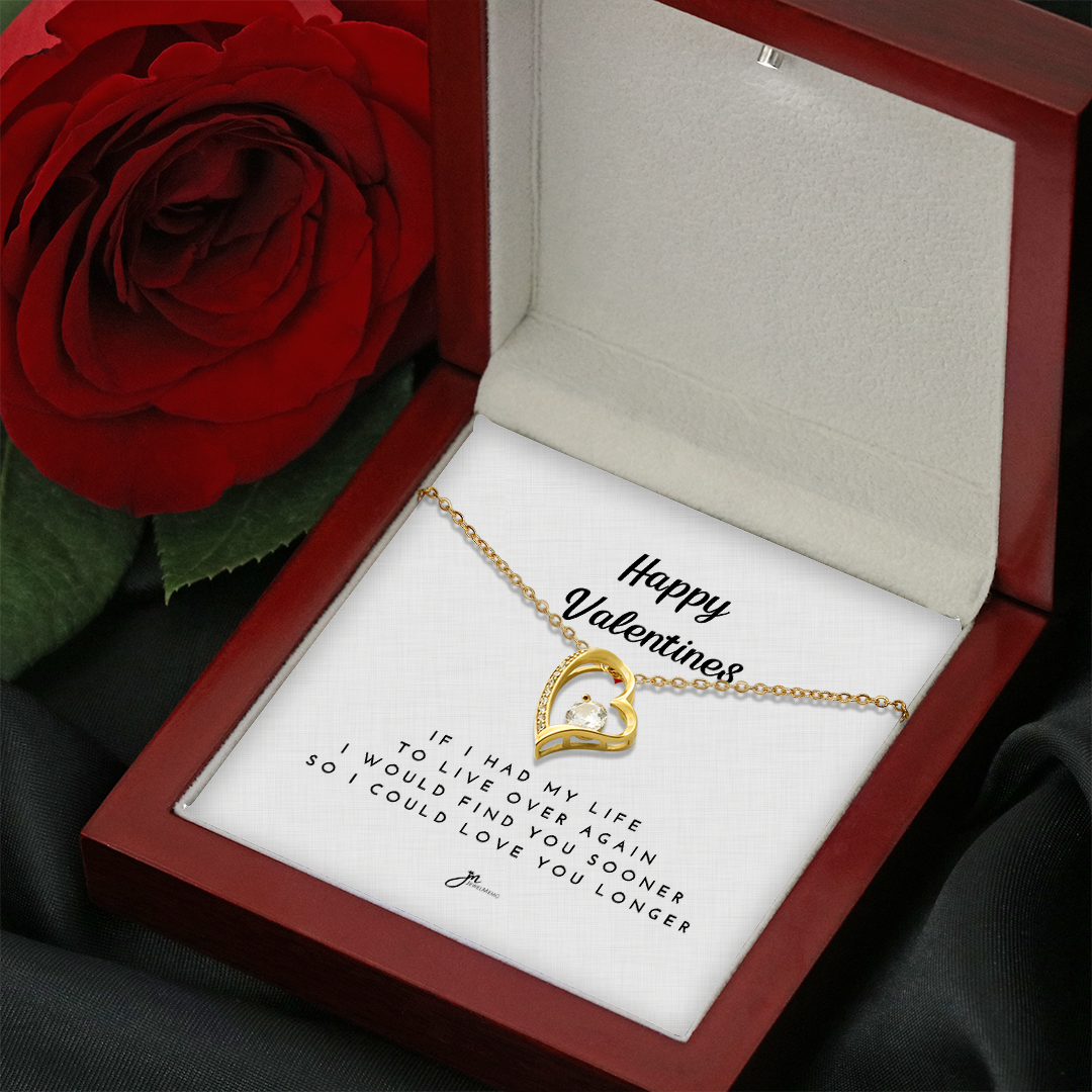 Happy Valentines Love Knot Necklace - White Card