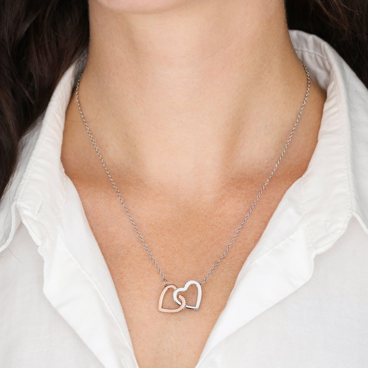 Soul Sister Interlocking Hearts Friendship Necklace