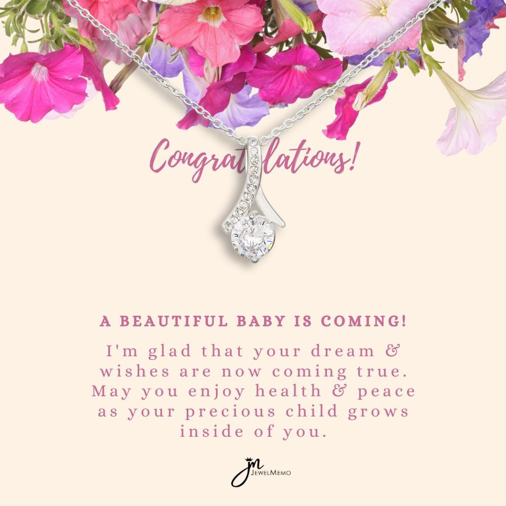 Mom-To-Be Necklace - A Beautiful Baby Is Coming