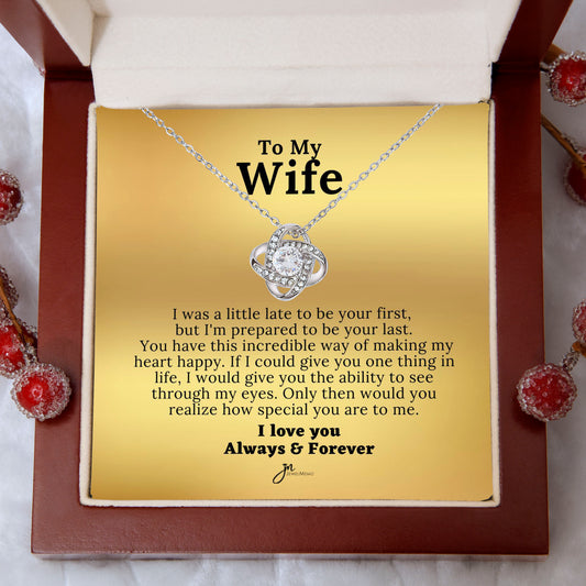 To My Wife Love Knot Necklace and Earring Set