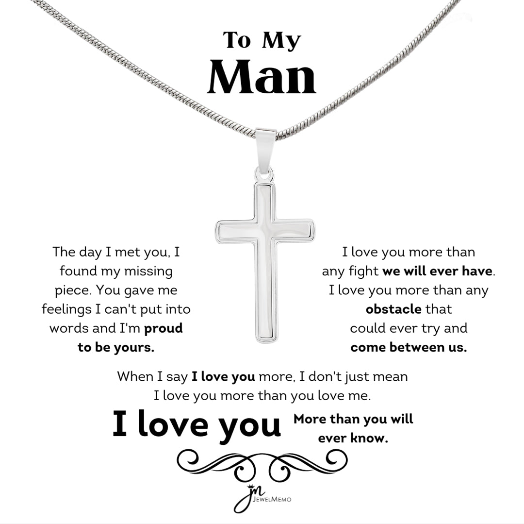 To My Man Cross Necklace