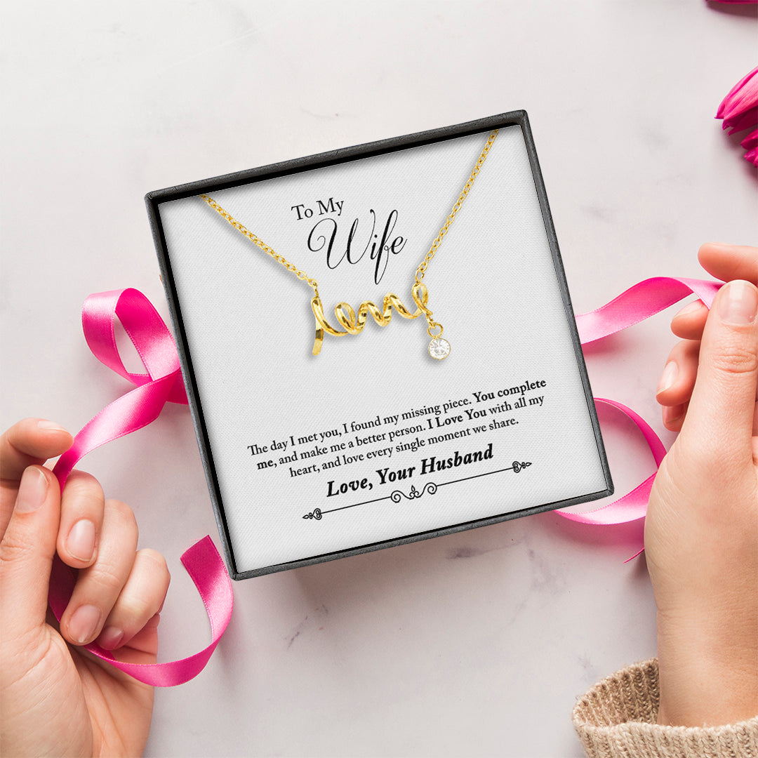 Wife Necklace - I Love You With All My Heart