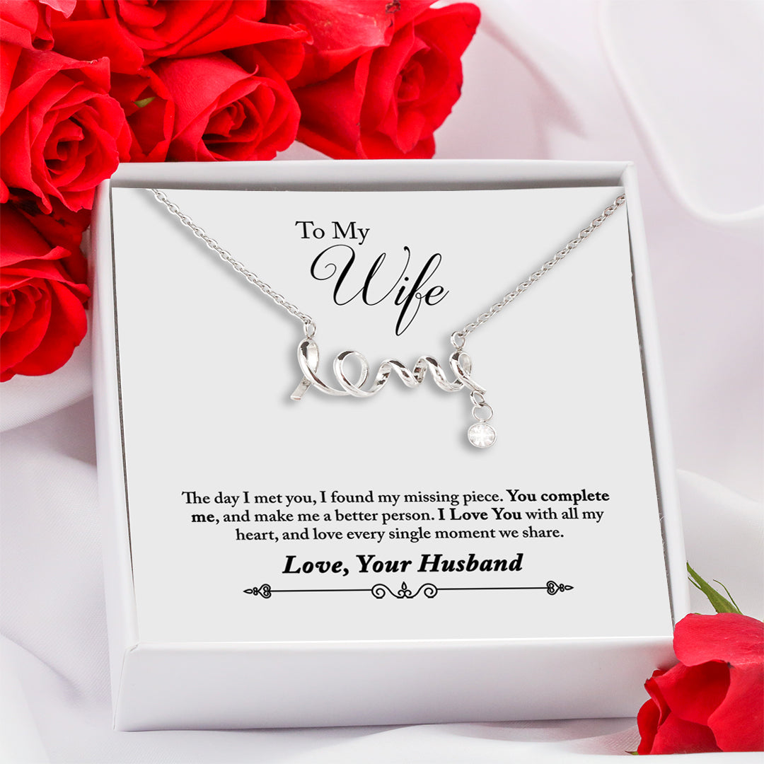 Wife Necklace - I Love You With All My Heart