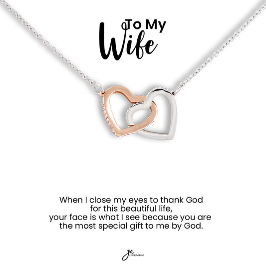 To My Wife Interlocking Hearts Necklace - Most Special Gift